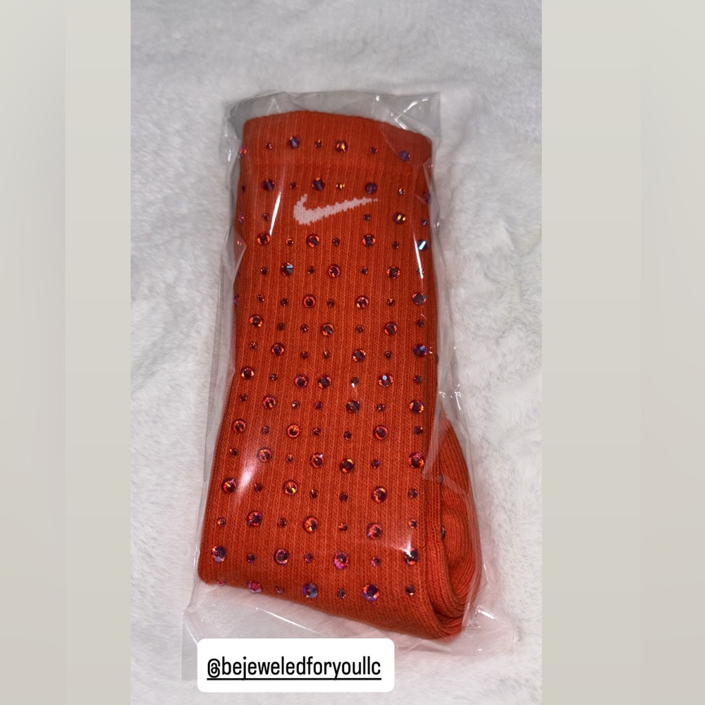 Nike Orange Bejeweled Socks